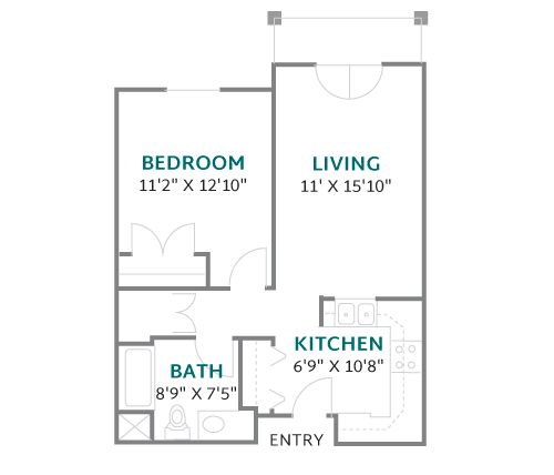 One Bedroom Apartment Floorplan