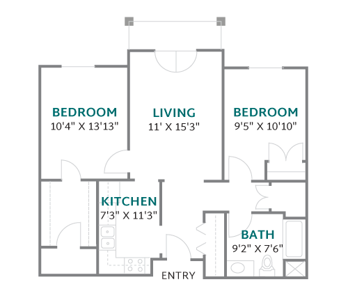 Two Bedroom Apartment Floorplan